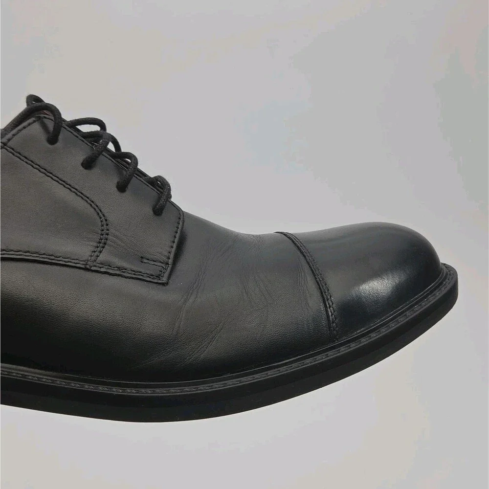 Johnston & Murphy Shoe Black Leather Cap Toe Oxford Men Sz 12 Dress 20-1861